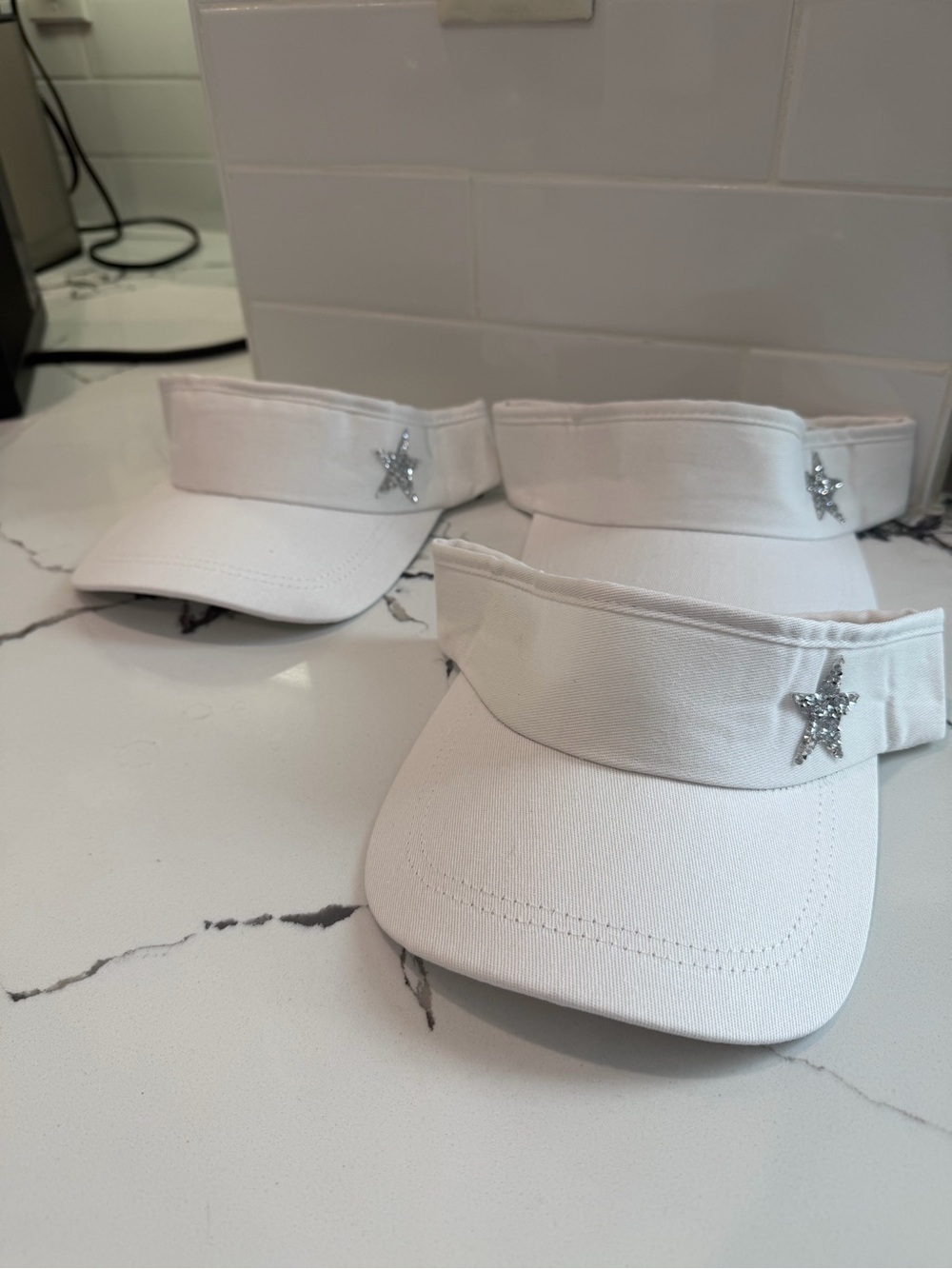 Set of 3 white visors